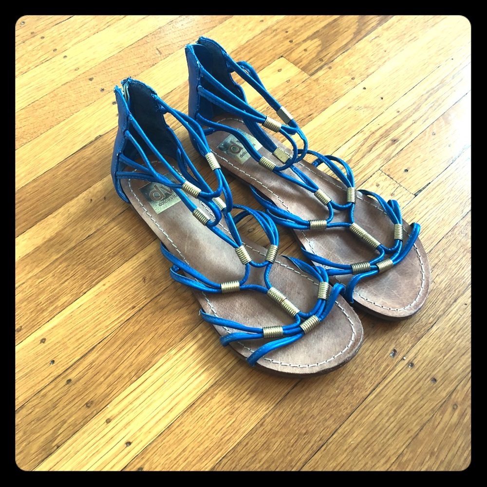 Blue and gold dolce vita sandals 💙